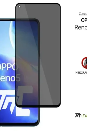 Oppo Reno 5 5G - Verre trempé Anti-Espions - Intégral Privacy - TM-Concept® Populaire
