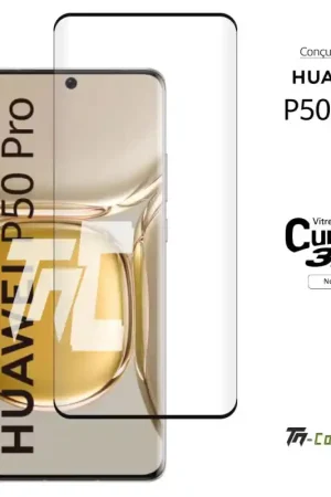 Huawei P50 Pro - Verre trempé 3D incurvé - TM-Concept® Expédition Rapide