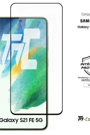 Vente Flash Samsung Galaxy S21 FE 5G - Verre trempé intégral Protect Noir - adhérence 100% nano-silicone - TM-Concept®