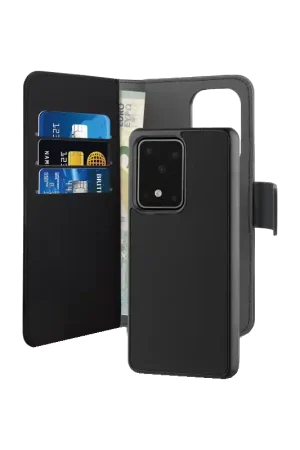 Certifié Folio 2 en 1 Samsung G S20 Ultra Coque Magnétique Noir Puro