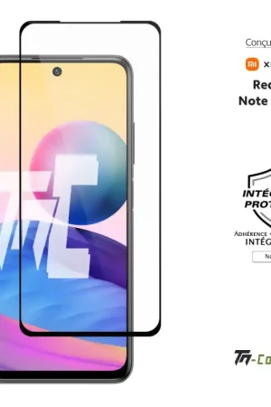 Xiaomi Redmi Note 10 5G - Verre trempé intégral Protect Noir - adhérence 100% nano-silicone - TM-Concept® Commander Maintenant
