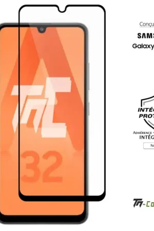 Meilleur Choix Samsung Galaxy A32 5G - Verre trempé intégral Protect Noir - adhérence 100% nano-silicone - TM-Concept®