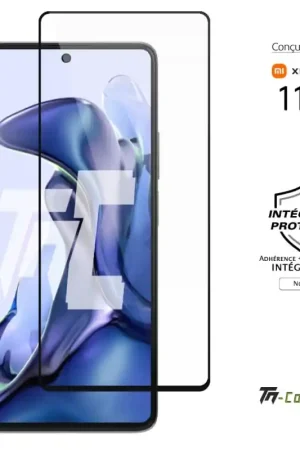 Xiaomi 11T - Verre trempé intégral Protect Noir - adhérence 100% nano-silicone - TM-Concept® Meilleur Choix