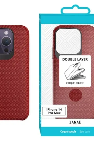 Super Prix Coque iPhone 14 Pro Max Rouge Double Layer