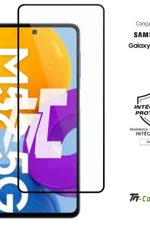 Samsung Galaxy M52 5G - Verre trempé intégral Protect Noir - adhérence 100% nano-silicone - TM-Concept® Acheter Direct