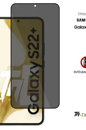 Livraison Gratuite Samsung Galaxy S22 Plus - Verre trempé Anti-Espions - Intégral Privacy - TM-Concept®