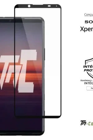Offre Exclusive Sony Xperia 5 II - Verre trempé intégral Protect Noir - adhérence 100% nano-silicone - TM-Concept®