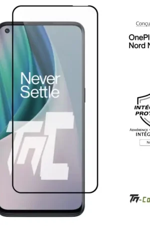 Offre Spéciale OnePlus Nord N10 5G - Verre trempé intégral Protect Noir - adhérence 100% nano-silicone - TM-Concept®