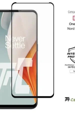 Offre Limitée OnePlus Nord N100 - Verre trempé intégral Protect Noir - adhérence 100% nano-silicone - TM-Concept®