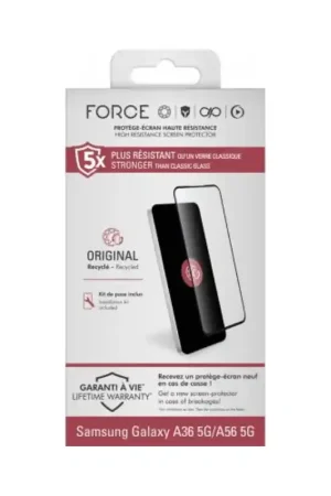 Vente Flash Protège écran Samsung Galaxy A36 5G / A56 5G Original 2.5D Verre organique + Garantie à vie - Certifié GRS Force Glass
