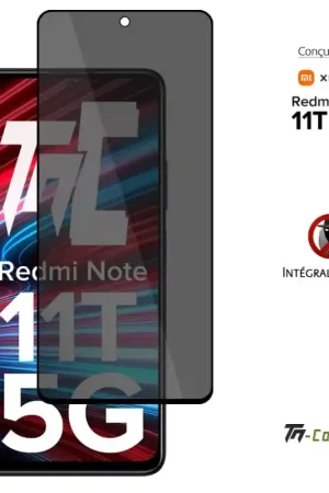 Xiaomi Redmi Note 11T 5G - Verre trempé Anti-Espions - Intégral Privacy - TM-Concept® Vente Flash
