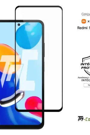 Xiaomi Redmi Note 11 - Verre trempé intégral Protect Noir - adhérence 100% nano-silicone - TM-Concept® Affaire À Saisir