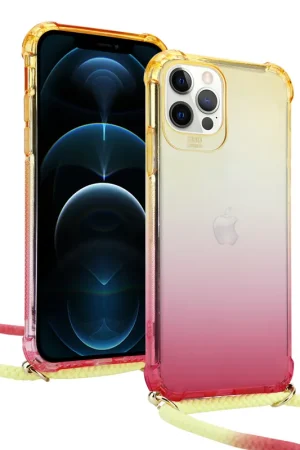 Authentique ShieldCase Coque avec cordon iPhone 12 Pro Max (jaune/rose)
