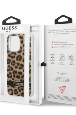 Promotion Coque motif léopard iPhone 13 Pro marron