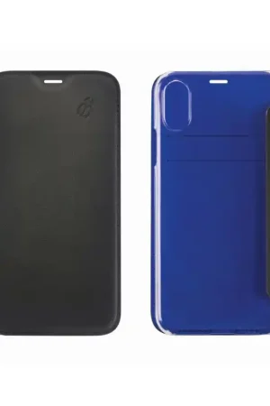 BEETLE CASE Etui folio pour iPhone XR - Noir et Bleu Meilleure Vente