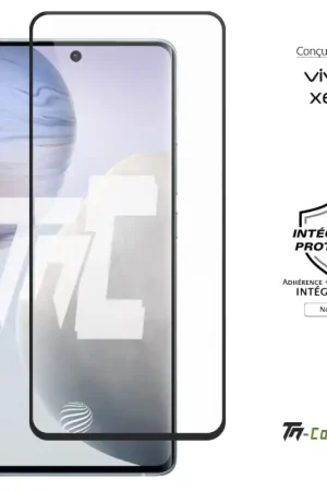 Vivo X60 - Verre trempé intégral Protect Noir - adhérence 100% nano-silicone - TM-Concept® Satisfait Ou Remboursé