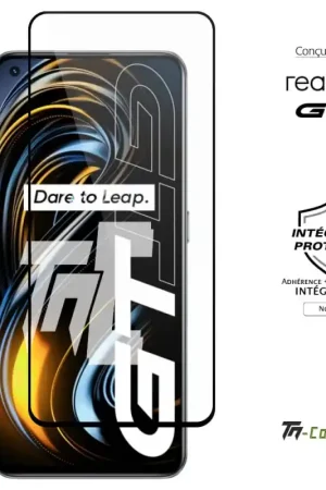 Nouvel Arrivage Realme GT - Verre trempé intégral Protect Noir - adhérence 100% nano-silicone - TM-Concept®