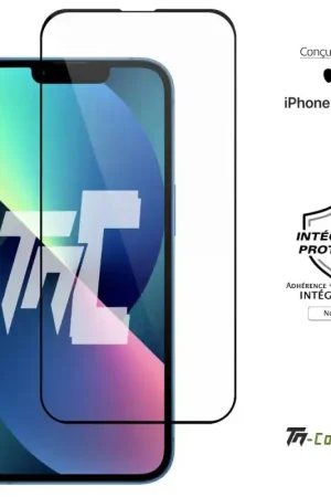 Apple iPhone 13 Mini - Verre trempé intégral Protect Noir - adhérence 100% nano-silicone - TM-Concept® Remise