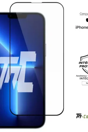 Apple iPhone 13 Pro - Verre trempé intégral Protect Noir - adhérence 100% nano-silicone - TM-Concept® Acheter Direct