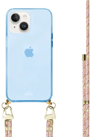 Livraison Express xoxo Wildhearts Coque bleu avec cordon Rainbow Vibes - iPhone 15