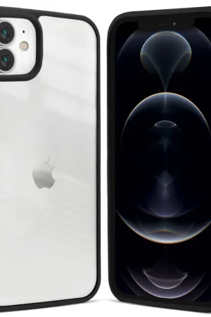 Soldes Coverzs Coque bord acrylique mate iPhone 12 (noir)