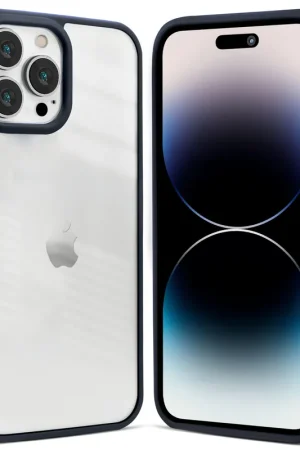 Bon Marché Coverzs Coque bord acrylique mate iPhone 13 Pro (bleu foncé)