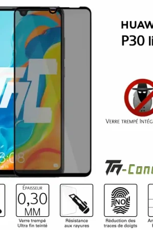 Commander Maintenant Huawei P30 Lite - Verre trempé Anti-Espions - Intégral Privacy - TM-Concept®