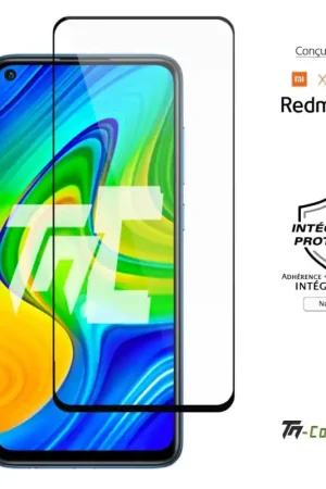 Xiaomi Redmi 10X - Verre trempé intégral Protect Noir - adhérence 100% nano-silicone - TM-Concept® Expédié Aujourd’hui