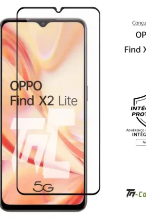 Oppo Find X2 Lite - Verre trempé intégral Protect Noir - adhérence 100% nano-silicone - TM-Concept® Offre Du Jour