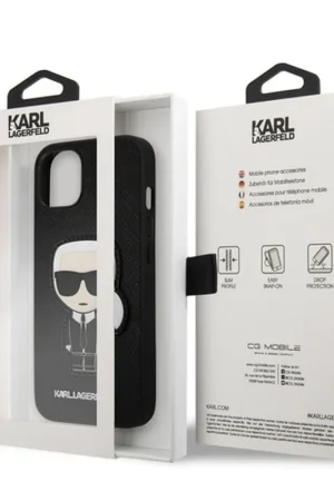 Coque Saffiano Avatar pour iPhone 13 Pro - Noir Top Vente