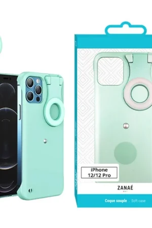 Coque Selfie Ring pour iPhone 12/12 Pro - Vert Affaire À Saisir