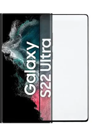 Must-Have Verre Trempé Complet Noir avec dévérouillement par empreinte pour Samsung Galaxy S22 Ultra