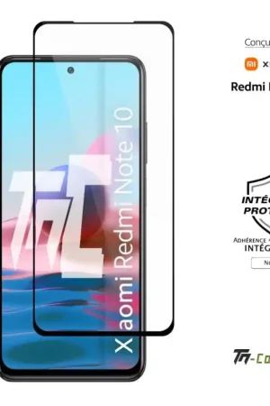 Prix Promo Xiaomi Redmi Note 10 (4G) - Verre trempé intégral Protect Noir - adhérence 100% nano-silicone - TM-Concept®