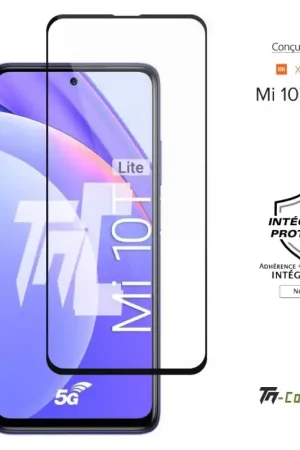 Xiaomi Mi 10T Lite - Verre trempé intégral Protect Noir - adhérence 100% nano-silicone - TM-Concept® Meilleur Prix