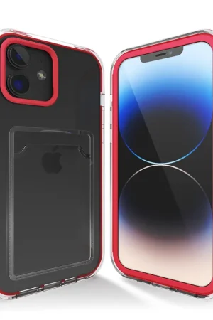 Authentique ShieldCase Coque bumper porte-cartes iPhone 12 (rose vif)