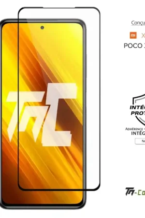 Xiaomi Poco X3 - Verre trempé intégral Protect Noir - adhérence 100% nano-silicone - TM-Concept® Nouvel Arrivage