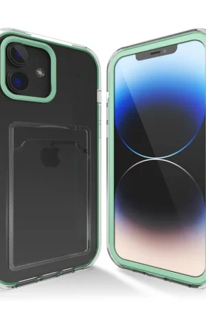 Retour Gratuit ShieldCase Coque bumper porte-cartes iPhone 12 (turquoise)