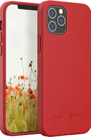 Coque iPhone 12 / 12 Pro Rouge Just Green Super Prix