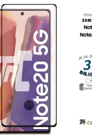 Expédié Aujourd’hui Samsung Galaxy Note 20 - Verre trempé incurvé 3D Silicone - TM-Concept®