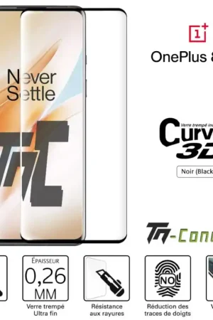 OnePlus 8 Pro - Verre trempé 3D incurvé - TM-Concept® Super Prix