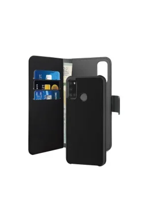 Dernier Modèle Etui Folio Samsung Galaxy A21S Puro avec magnet détachable noir