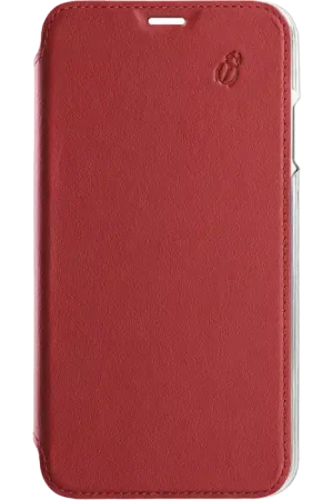 Commander Vite Folio iPhone 12 mini en Cuir Premium dos Crystal Rouge Beetlecase