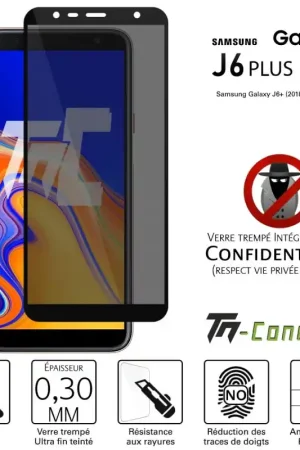 Samsung Galaxy J6+ (2018) - Verre trempé Anti-Espions - Intégral Privacy - TM-Concept® Nouvelle Collection