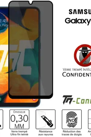 Samsung Galaxy A30 - Verre trempé Anti-Espions - Intégral Privacy - TM-Concept® Populaire