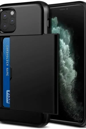 Top Vente ShieldCase Coque cartes Slider iPhone 11 Pro Max (noir)