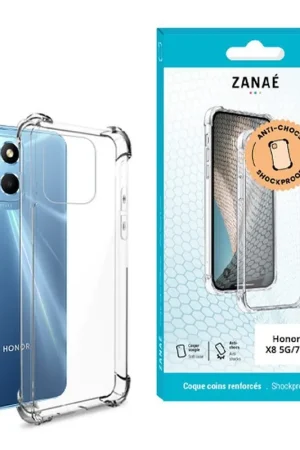 Coque Silicone Transp. Renforcée pour Honor X6/X8 5G/70 Lite Paiement Sécurisé