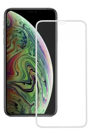 Verre Trempé Complet Blanc pour iPhone XS Expédition Rapide