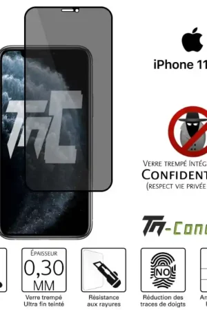 Apple iPhone 11 Pro - Verre trempé Anti-Espions - Intégral Privacy - TM-Concept® Livraison Express