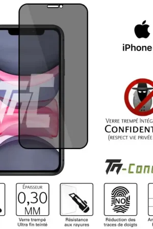 Apple iPhone 11 - Verre trempé Anti-Espions - Intégral Privacy - TM-Concept® Livraison Gratuite