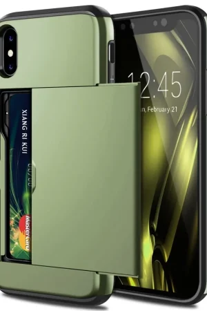 Commander Vite ShieldCase Coque cartes slide iPhone X / Xs (vert)